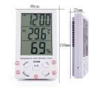 Digital thermometer and hygrometer, alarm clock, with sensor, white color